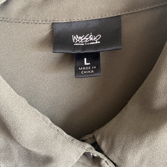 Mossimo Lg. Long Sleeve/3/4 sleeve Blouse, Olive - Picture 3 of 7